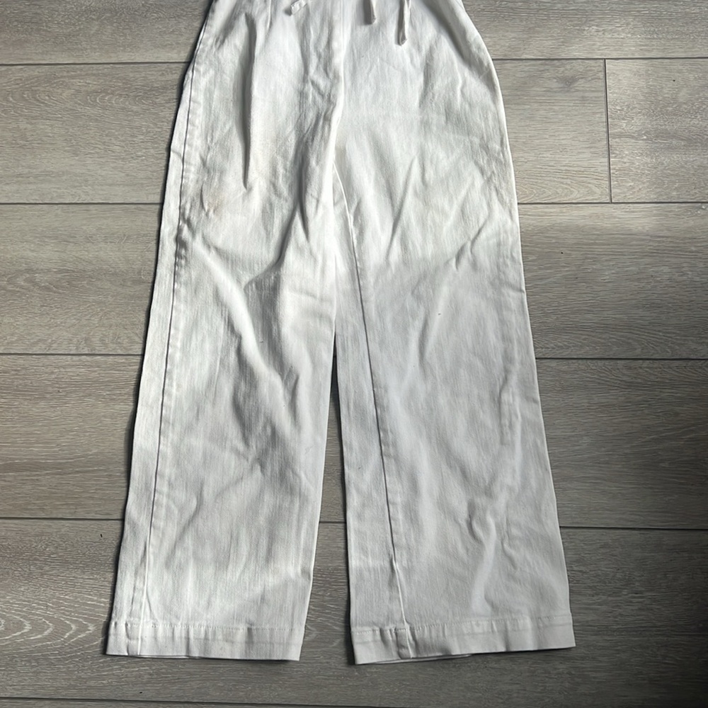 Clayton Darcy White denim tie front ankle length fitted  Jumpsuit small - Picture 4 of 12